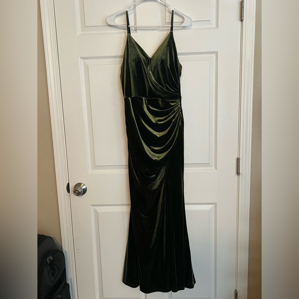 Revelry Olive Rory Velvet Maxi Dress